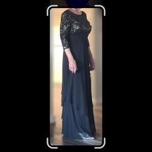 Eliza J Mettalic Sequin Maxi Dress